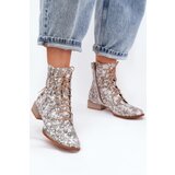 Maciejka Leather Patterned Ankle Boots With Flat Heel | Shoptok.si