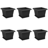  Saksije za biljke 6 pcs Crna 23 x 23 x 17,5 cm Plastika | Eponuda.com