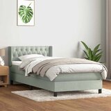Box Spring krevet s madracem svijetlo sivi 90x220 cm baršun | shoptok.hr