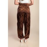 Fenzy Duge Hlače Plus Size Od Imitacije Satena, Smeđe | shoptok.hr