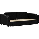  Dnevni krevet na razvlačenje s ladicama crni 80x200 cm tkanina | shoptok.hr