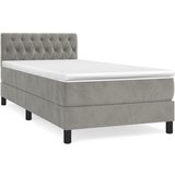 The Living Store Box spring postelja z vzmetnico svetlo siv 90x190 cm žamet - Box Spring Postelja, (21492364) | Shoptok.si