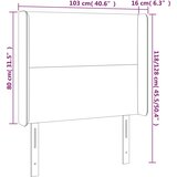  Uzglavlje s ušima svjetlosivo 103x16x118/128 cm od tkanine | shoptok.hr