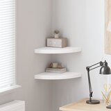  Plutajuće kutne police 2 kom Bijele 35x35x3,8 cm MDF | shoptok.hr
