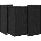 vidaXL Ograja za mačji WC Črni hrast 53 x 53 x 51 cm Konstruiran les | Shoptok.si