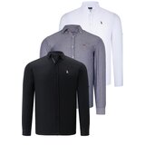 Dewberry TRIPLE SET G674 MENS SHIRT-BLACK-WHITE-DENIM BLUE Cijene