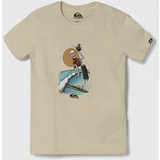 Quiksilver Otroška bombažna kratka majica NEVERENDINGSURF bež barva