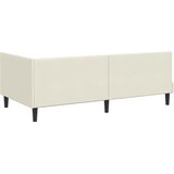  Kutni okvir kreveta s uzglavljem Krema 90 cm x 200 cm Baršun | shoptok.hr