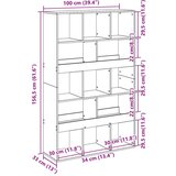 vidaXL Sobna pregrada crna 100x33x156,5 cm konstruirano drvo | shoptok.hr