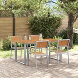  Vrtni set za objed 5 kom. Siva Čvrsto drvo akacije 160 x 80 x 75 cm | Shoptok.si