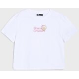 Sinsay Pamučni crop top s natpisom | shoptok.hr