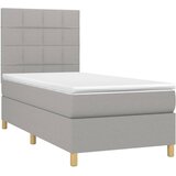  box spring s madracem LED svjetlosivi 90x190 cm tkanina | shoptok.hr