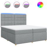 Maison Chic Box spring postelja - Vzmetna postelja z vzmetnico svetlo siva 200x200 cm blago SL10480, (21907302) | Shoptok.si