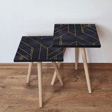 Hanah home 2Shp156 - navy blue navy bluegold nesting table (2 pieces) | ePonuda.com