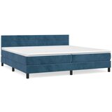 The Living Store Box spring postelja z vzmetnico temno modra 200x200 cm žamet - Box Spring Postelja, (21492491) | Shoptok.si