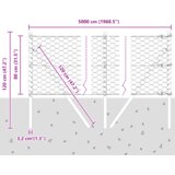 vidaXL šesterokotna ograja Zelena 0,8x50 m Jeklo, stebri za ograjo 13 kosov Zelena Ø32 mm 120 cm Galvanizirano jeklo | Shoptok.si