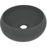  Luksuzni okrugli umivaonik mat tamnosivi 40 x 15 cm keramički | Eponuda.com