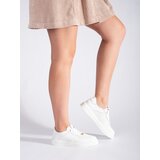 Shelvt White Women's Leather Sports Shoes | shoptok.hr