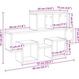 vidaXL Stenska polica Črni hrast 82 x 15 x 51 cm Konstruiran les | Shoptok.si