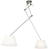 QAZQA Viseča svetilka z nagubanimi senčniki smetana 35 cm - Blitz II jeklo Cene