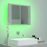  LED kupaonski ormarić s ogledalom siva boja betona akrilni | shoptok.hr