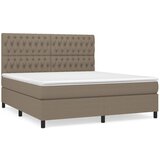 vidaXL Box spring postelja z vzmetnico taupe 180x200 cm blago, (20895412) | Shoptok.si