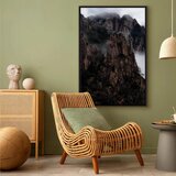  Slika - Heart of Mountain Landscape (1-part) - Clouds Amid Rocks 60x90 U crnom drvenom okviru | shoptok.hr