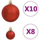  Set božićnih kuglica 112 komada crveni/zeleni/zlatni polistiren | shoptok.hr