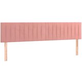  Posteljni okvir z vzglavjem roza 120x190 cm žamet | Shoptok.si