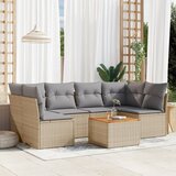  The Living Store Vrtna sedežna garnitura 7-delna z blazinami bež poli ratan - Vrtna Sedežna Garniture, (21449570) | Shoptok.si