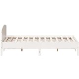  Okvir za krevet s uzglavljem bijeli 200x200 cm masivna borovina | shoptok.hr