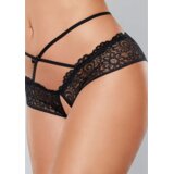 Allure Sexy gaćice Open Panty with Lace Trim and Crisscross Straps, Crne Cene
