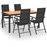 5-dijelni vrtni blagovaonski set crno-smeđi | Eponuda.com