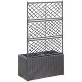 vidaXL Visoka greda z oporno mrežo in 2 loncema 58x30x107 cm črna, (20618507) | Shoptok.si