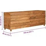 Visoka greda 150x40x55 cm reciklirana tikovina in jeklo