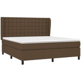  Box spring postelja z vzmetnico temno rjava 180x200 cm blago, (20899847) | Shoptok.si
