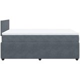 Box spring krevet s madracem tamnosivi 120 x 200 cm baršunasti | shoptok.hr