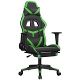 The Living Store Gaming stol z oporo za noge črno in zeleno umetno usnje - Gaming Stol, (21625072) | Shoptok.si