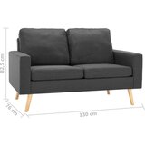 Dvosjed od tkanine tamnosivi | shoptok.hr