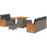  Vrtna sedežna garnitura z blazino 8 pcs Siva Poly ratan, (5000022235) | Shoptok.si