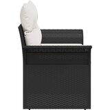 vidaXL Dvostruka vrtna sofa s pohranom i jastučićima Crna poli ratan | shoptok.hr