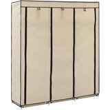  Garderobna omara s predelki in palicami krem 150x45x175cm blago, (20705288) Cene