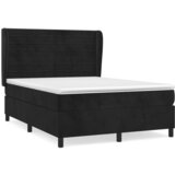 vidaXL Box spring postelja z vzmetnico črna 140x200 cm žamet, (20895415) Cene