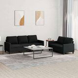  2-dijelni set sofa s jastucima crni od tkanine | shoptok.hr