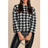 Fenzy Mekani Džemper S Pepita Uzorkom, Crni | shoptok.hr