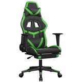  Masažni gaming stol z oporo za noge črno in zeleno umetno usnje, (21152209) | Shoptok.si