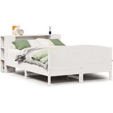 vidaXL Krevet s regalom z knjige bez madraca bijeli 135x190cm borovina | shoptok.hr