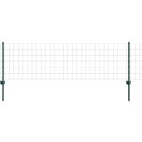 vidaXL Euro Ograja s 5 U stebrički Zelena 0.6x10 m jeklo | Shoptok.si