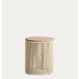 Kave Home Okrogla vrtna mizica z mizno ploščo iz akacije ø 40 cm Dandara – | Shoptok.si