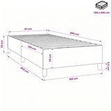  Okvir za krevet s oprugom svjetlosivi 100x200 cm od tkanine | shoptok.hr